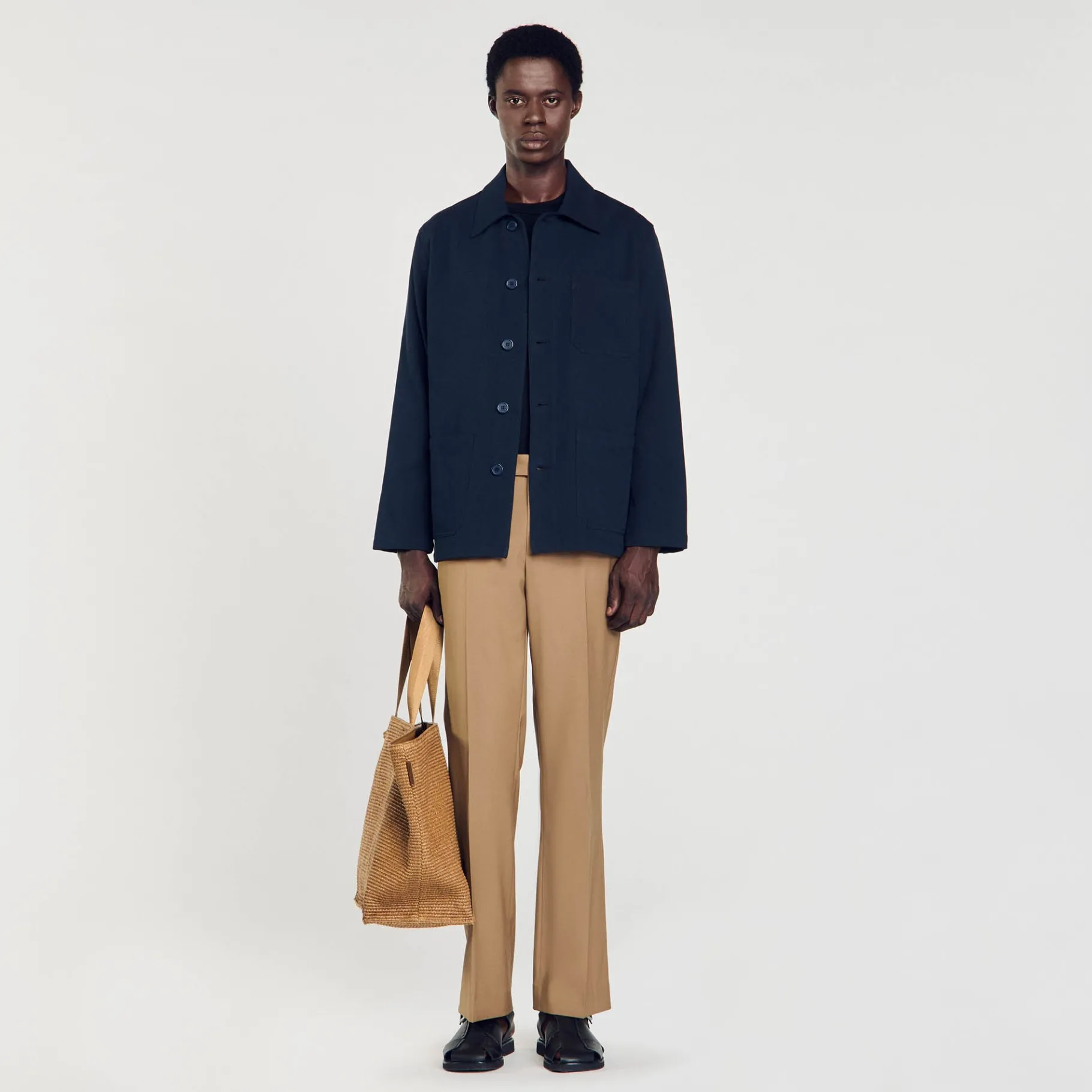Cheap SANDRO Blouson Worker Bleu