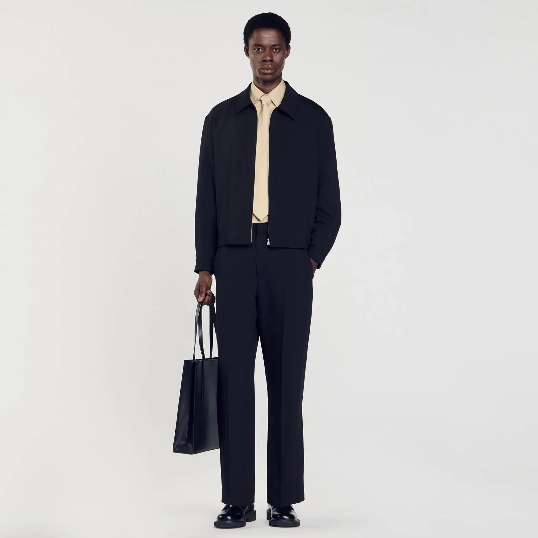 Cheap SANDRO Blouson Zippé Noir