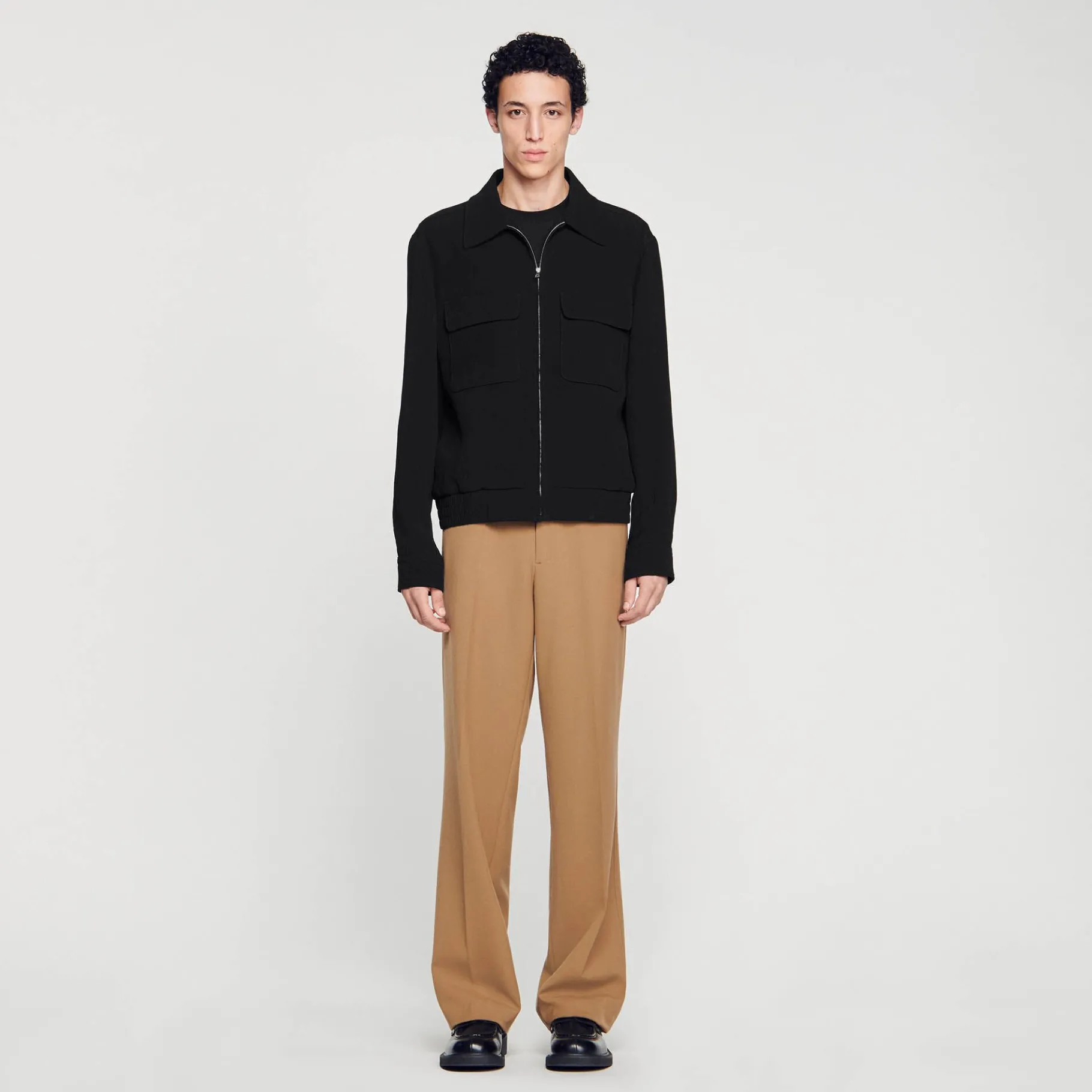 Cheap SANDRO Blouson Zippé Noir