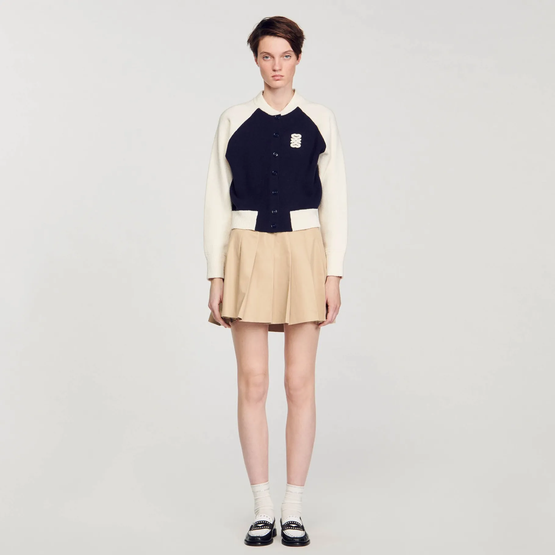 Sale SANDRO Cardicoat Teddy Bleu marine