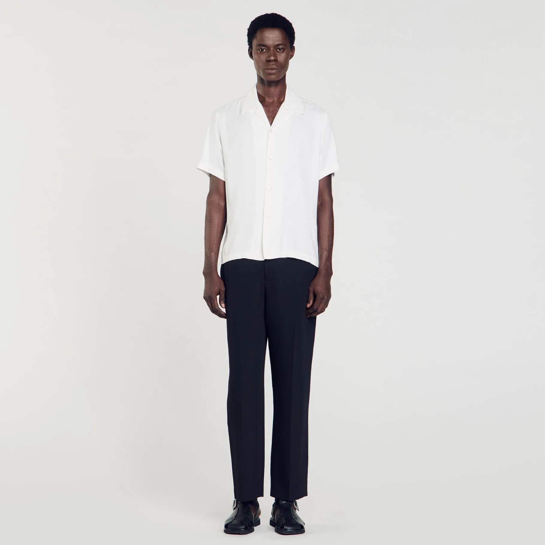 New SANDRO Chemise à Col Requin blanc