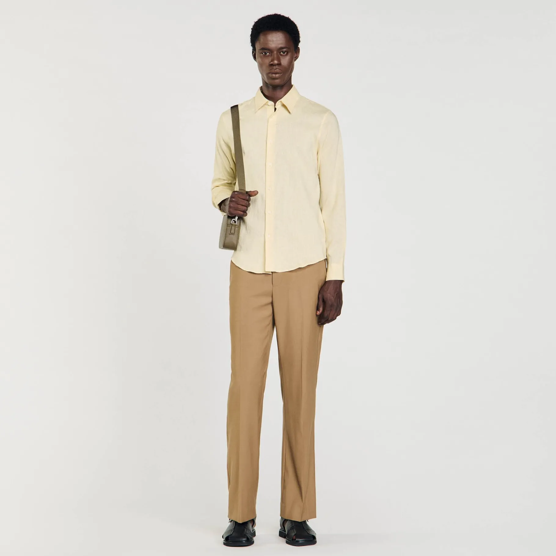 Sale SANDRO Chemise Coupe Classique Beige