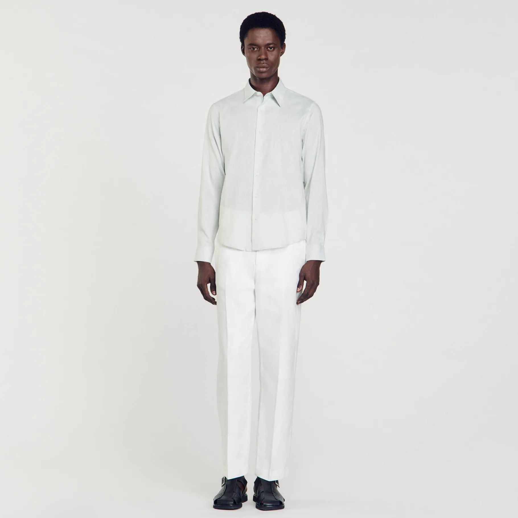 Fashion SANDRO Chemise Coupe Classique Bleu Clair