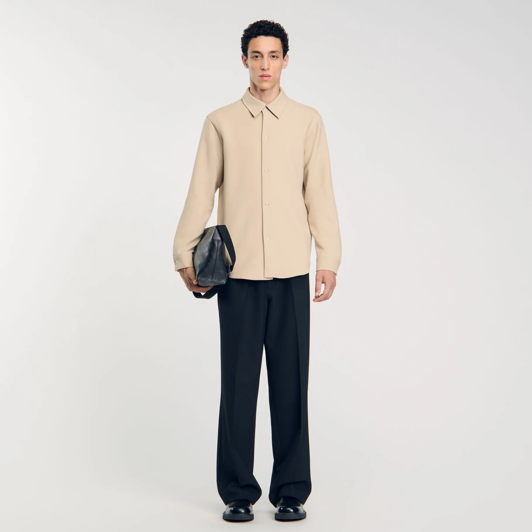 Clearance SANDRO Chemise En Jersey à Manches Longues Ficelle