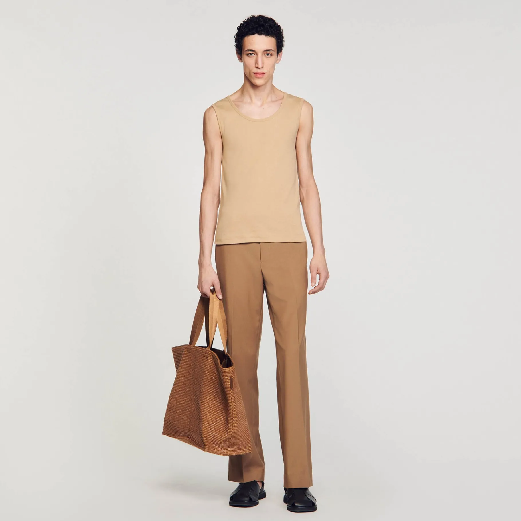 Clearance SANDRO Débardeur En Coton Beige