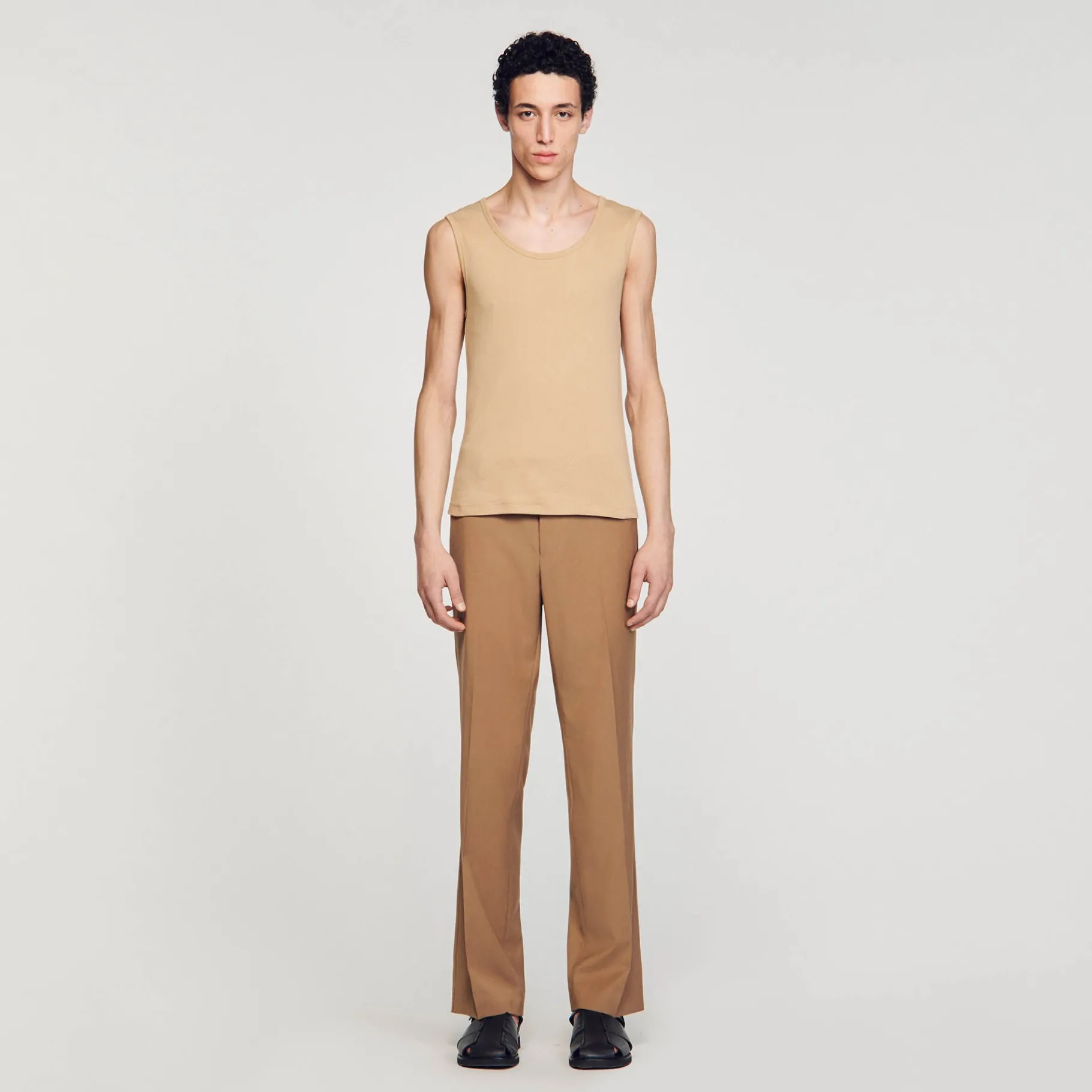 Clearance SANDRO Débardeur En Coton Beige