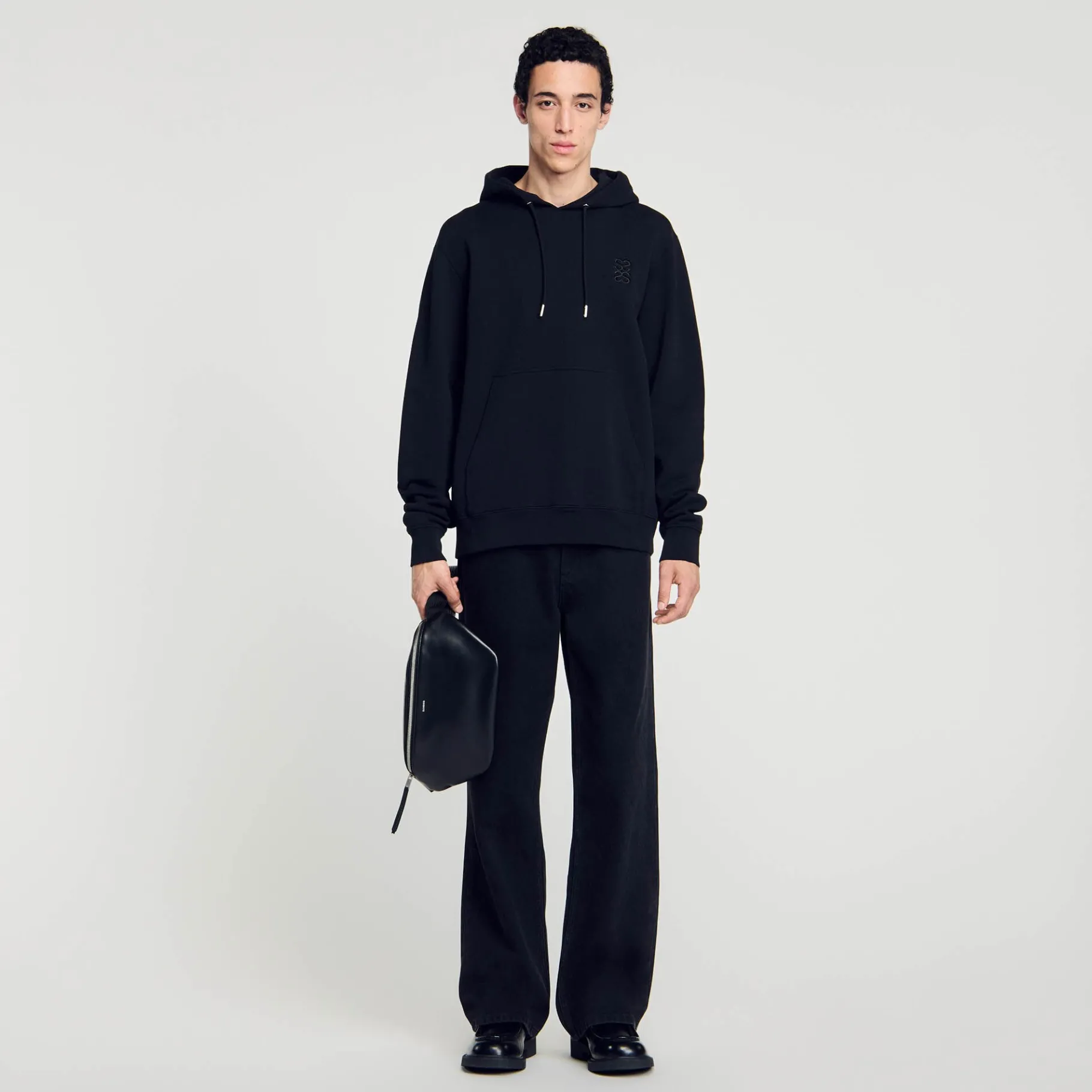 Cheap SANDRO Hoodie à Capuche Noir