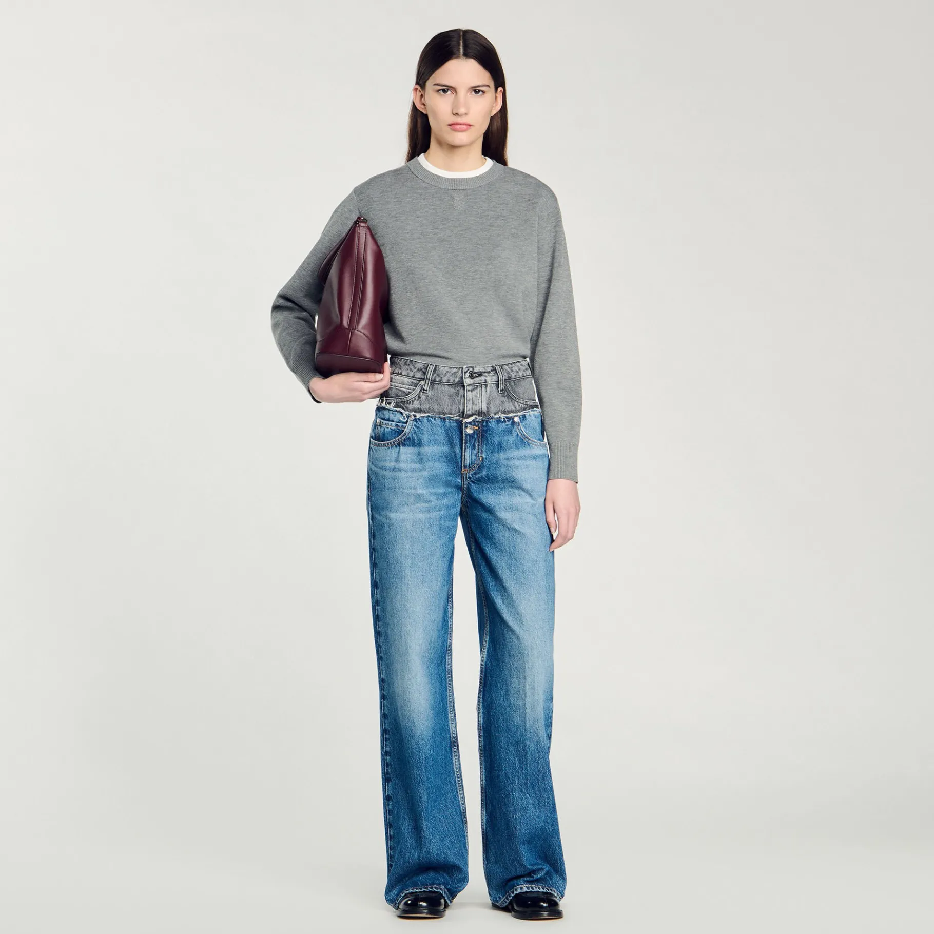 Flash Sale SANDRO Jean Double Ceinture Bleu jean