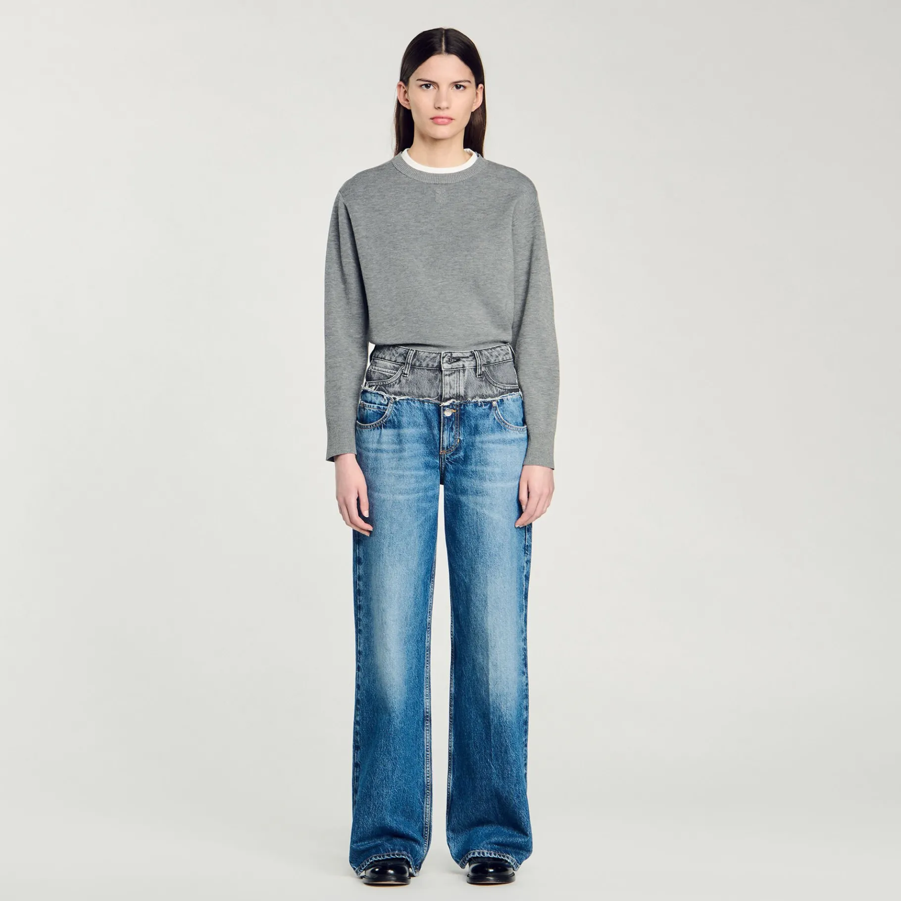 Flash Sale SANDRO Jean Double Ceinture Bleu jean
