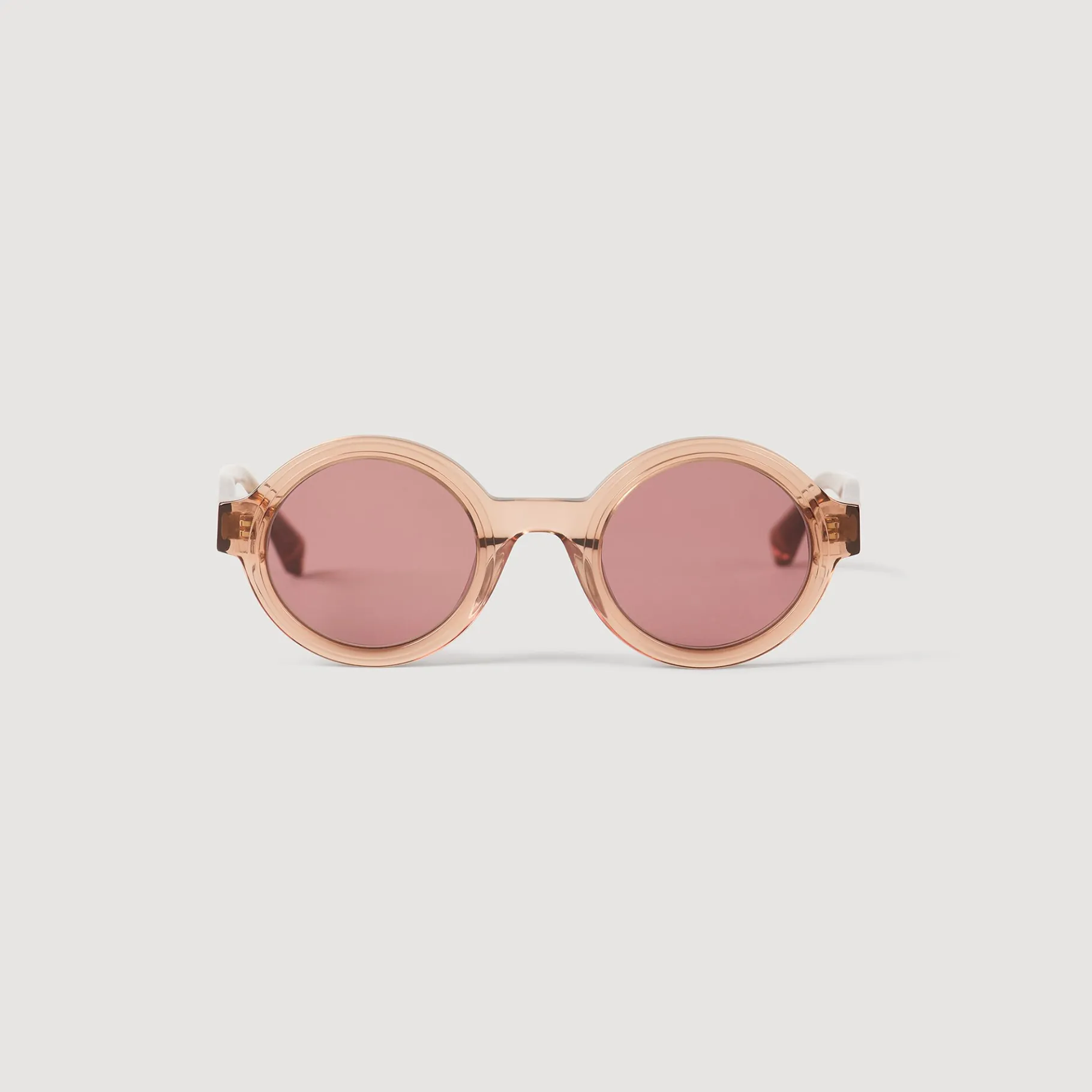 Store SANDRO Lunettes De Soleil Rondes Beige