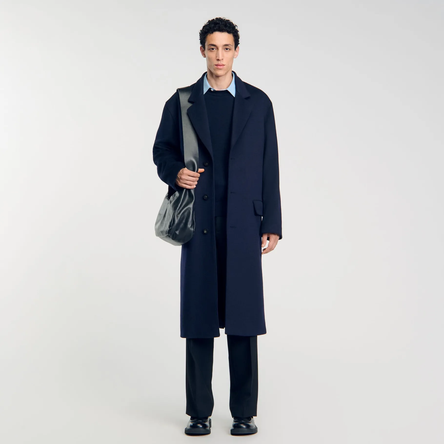 Shop SANDRO Manteau Oversize Marine