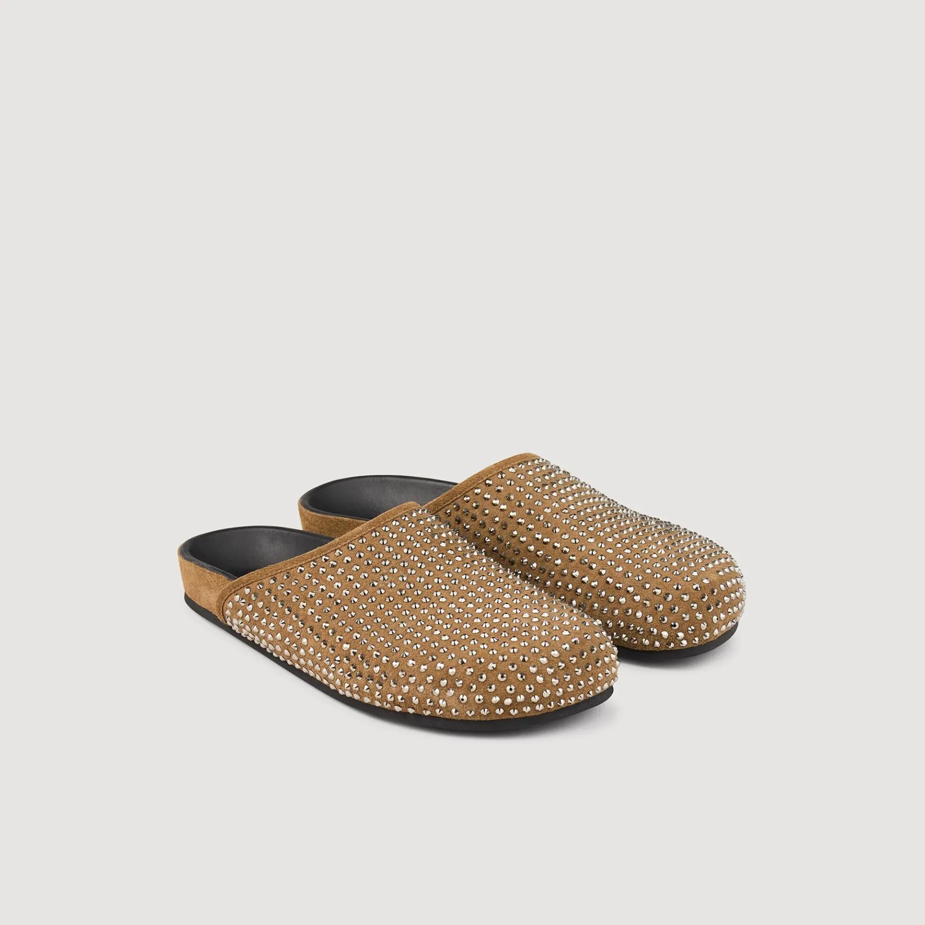 Sale SANDRO Mules Strassées Kaki