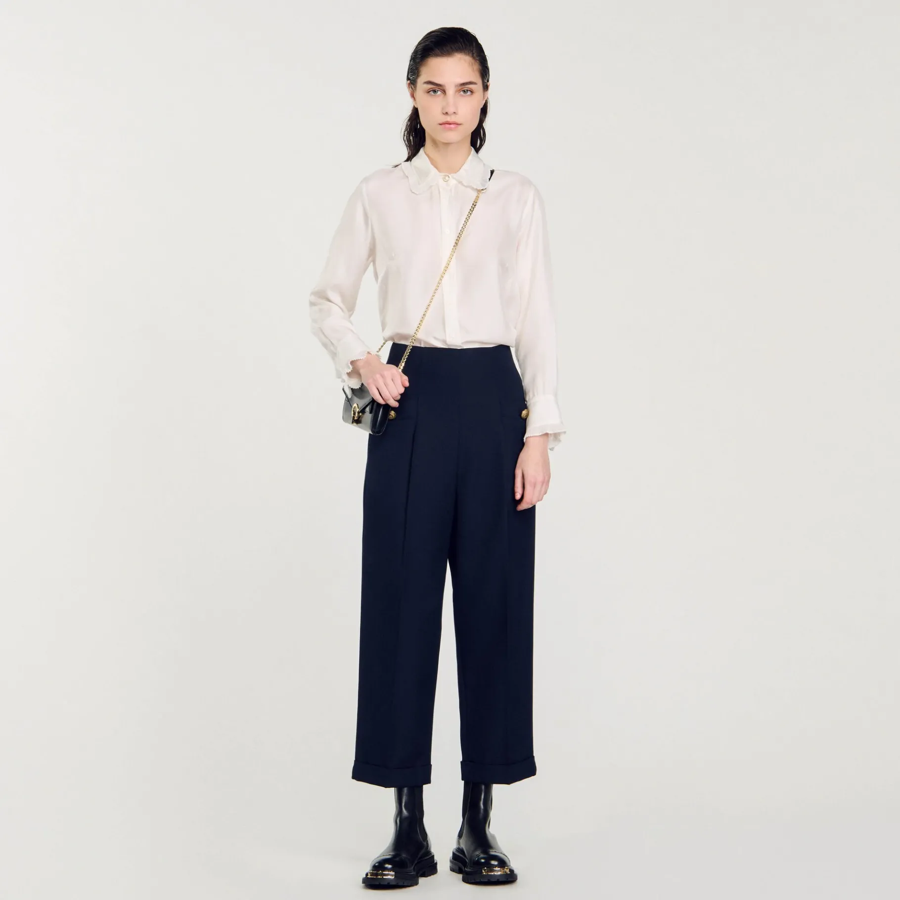 Clearance SANDRO Pantalon à Plis Marine