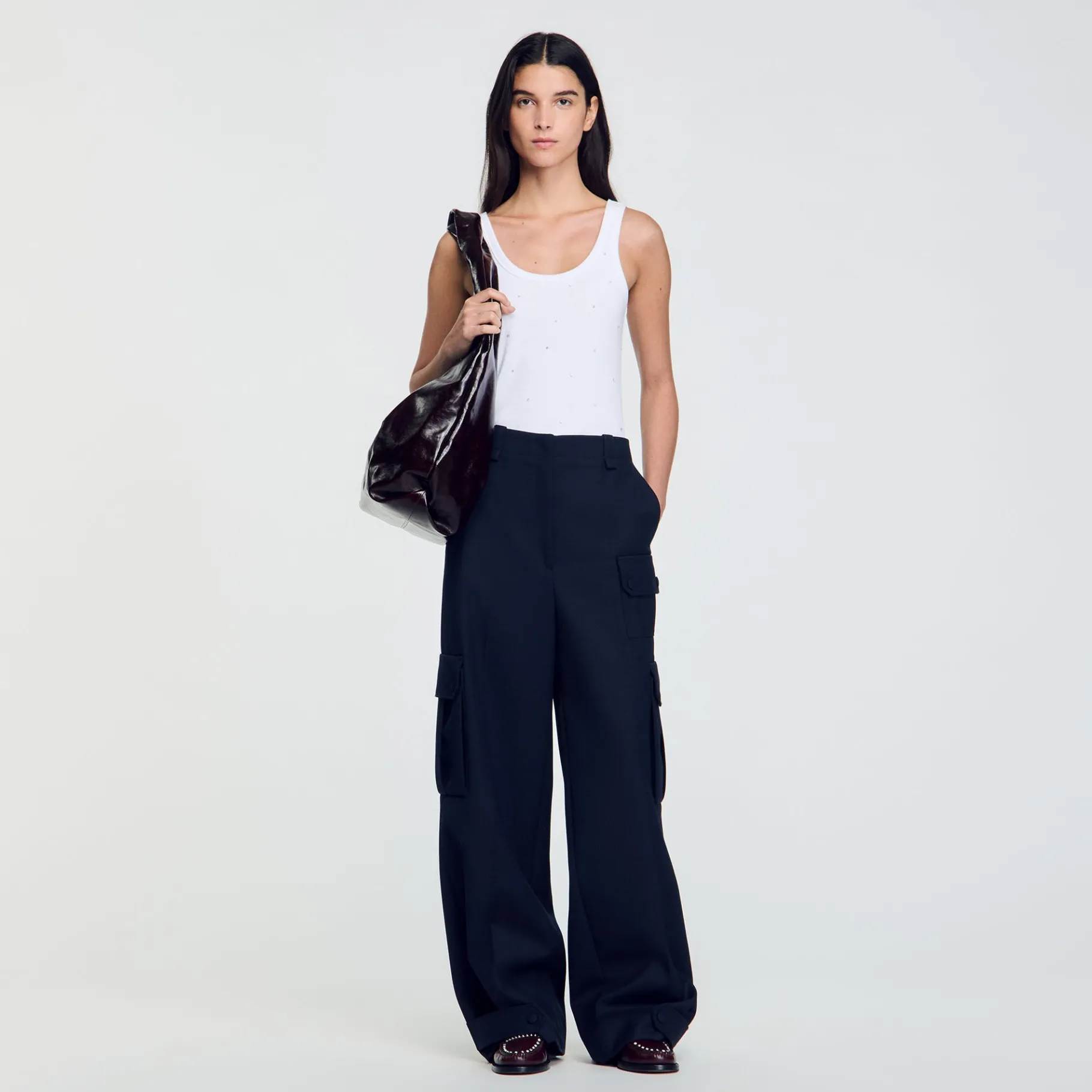 Discount SANDRO Pantalon Cargo Marine