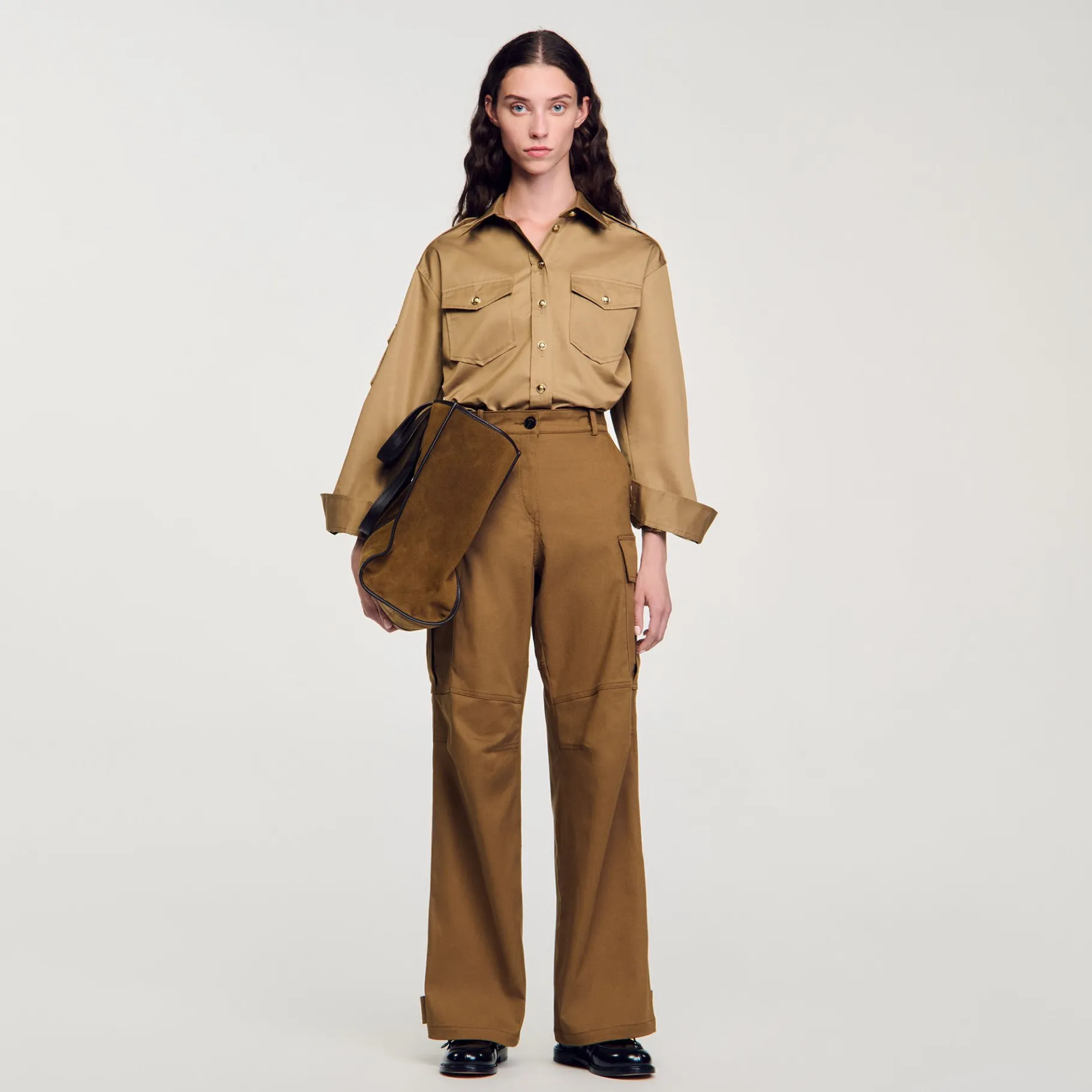 Clearance SANDRO Pantalon Cargo Glaise