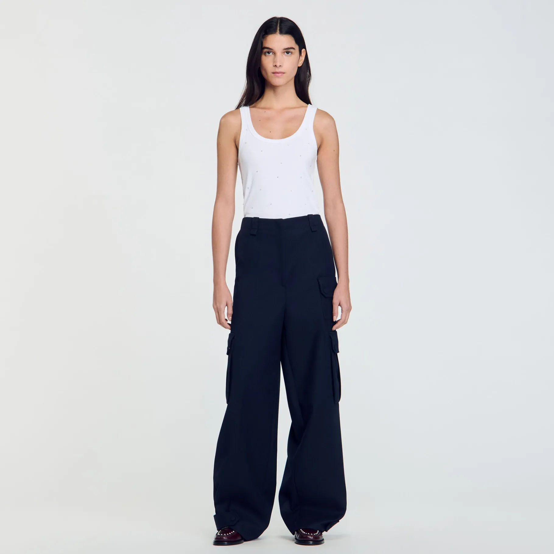 Discount SANDRO Pantalon Cargo Marine