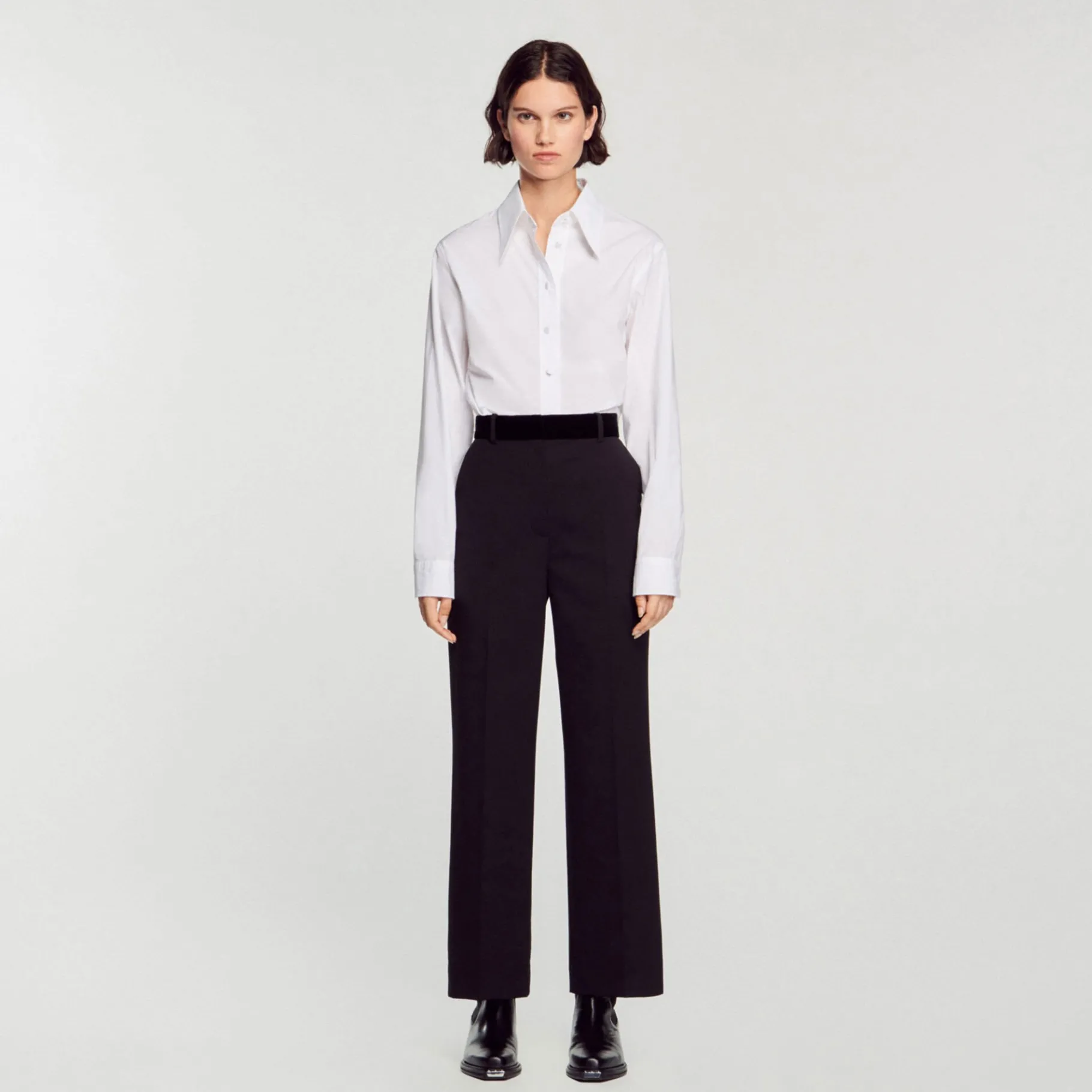 Clearance SANDRO Pantalon De Costume Droit Noir