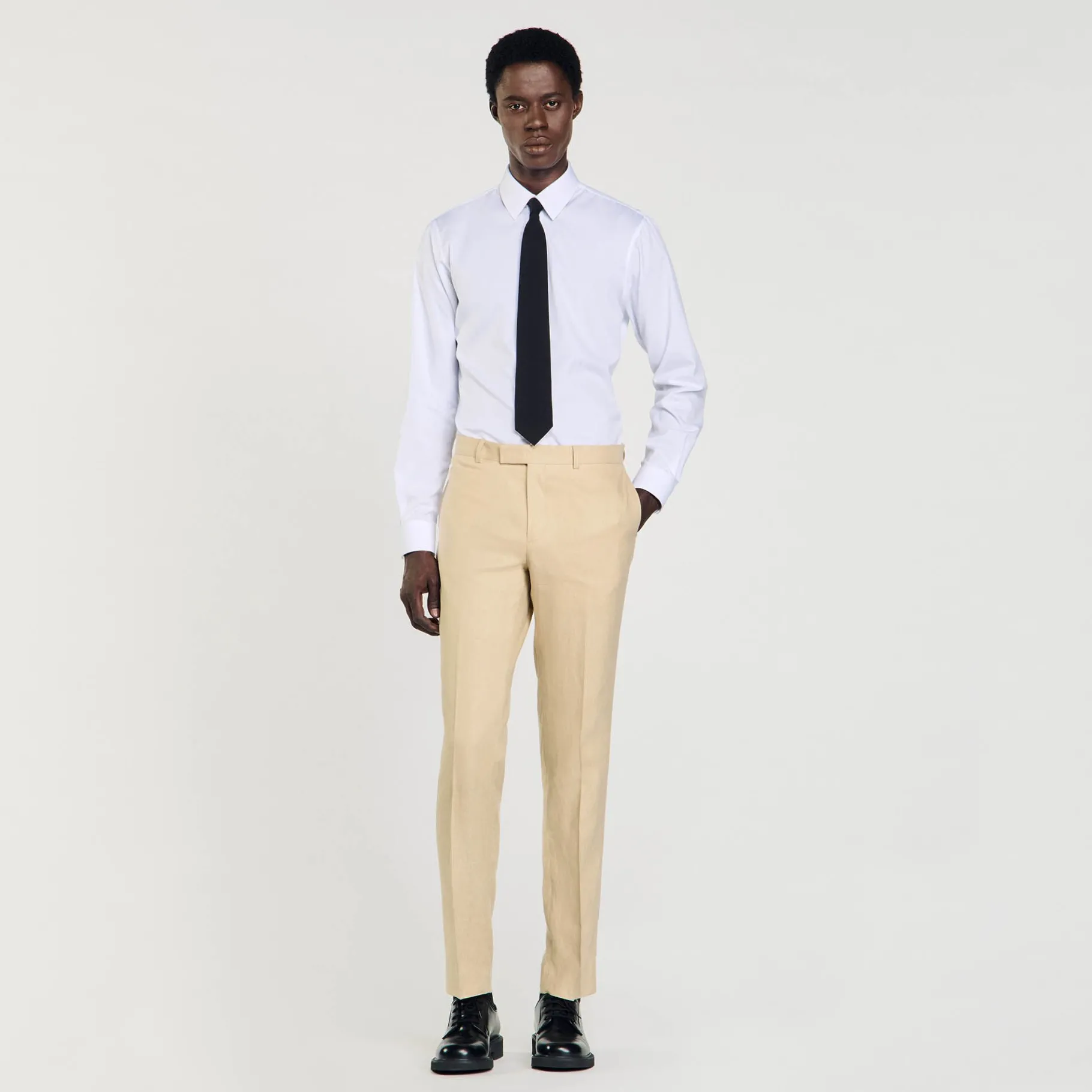 Clearance SANDRO Pantalon En Lin Beige