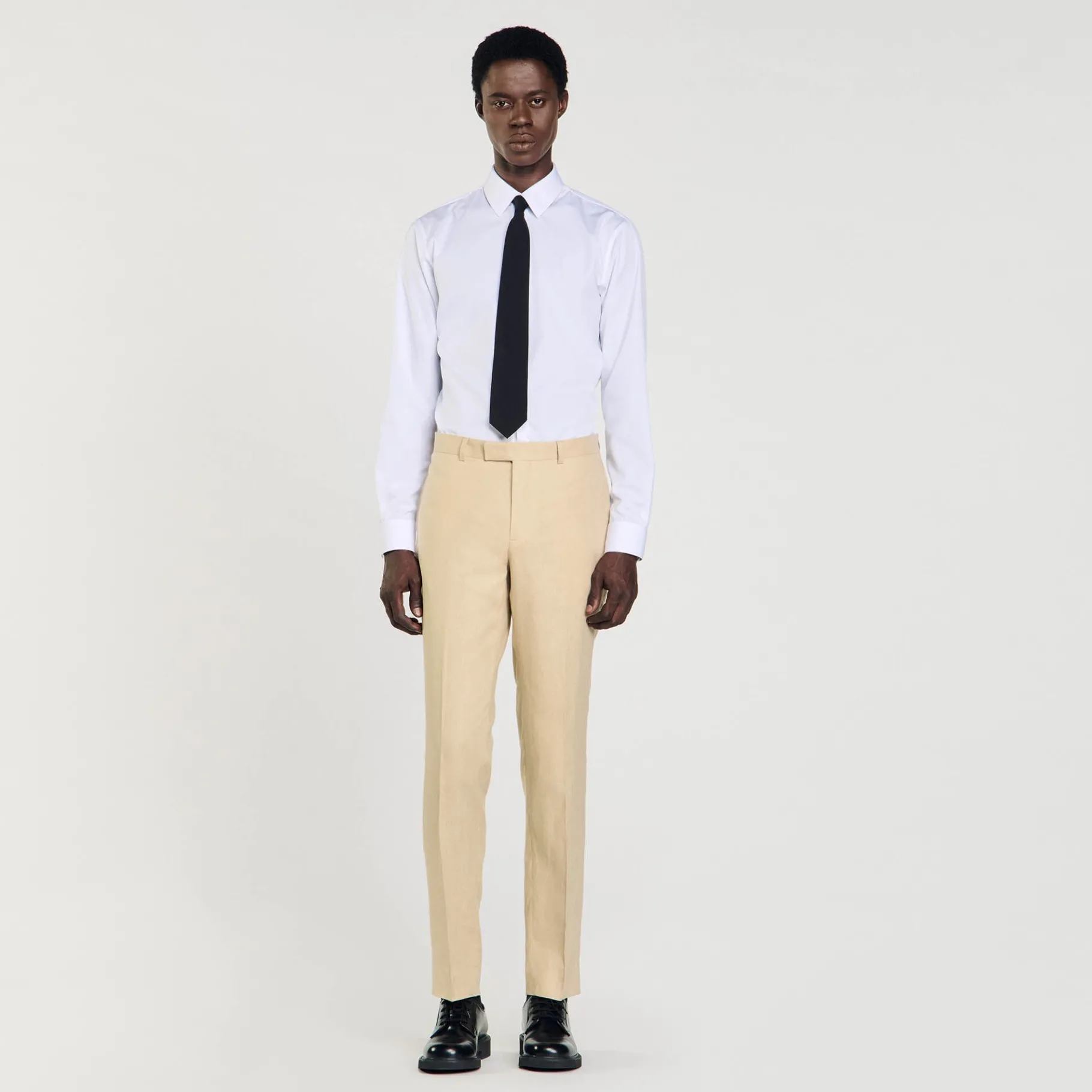 Clearance SANDRO Pantalon En Lin Beige