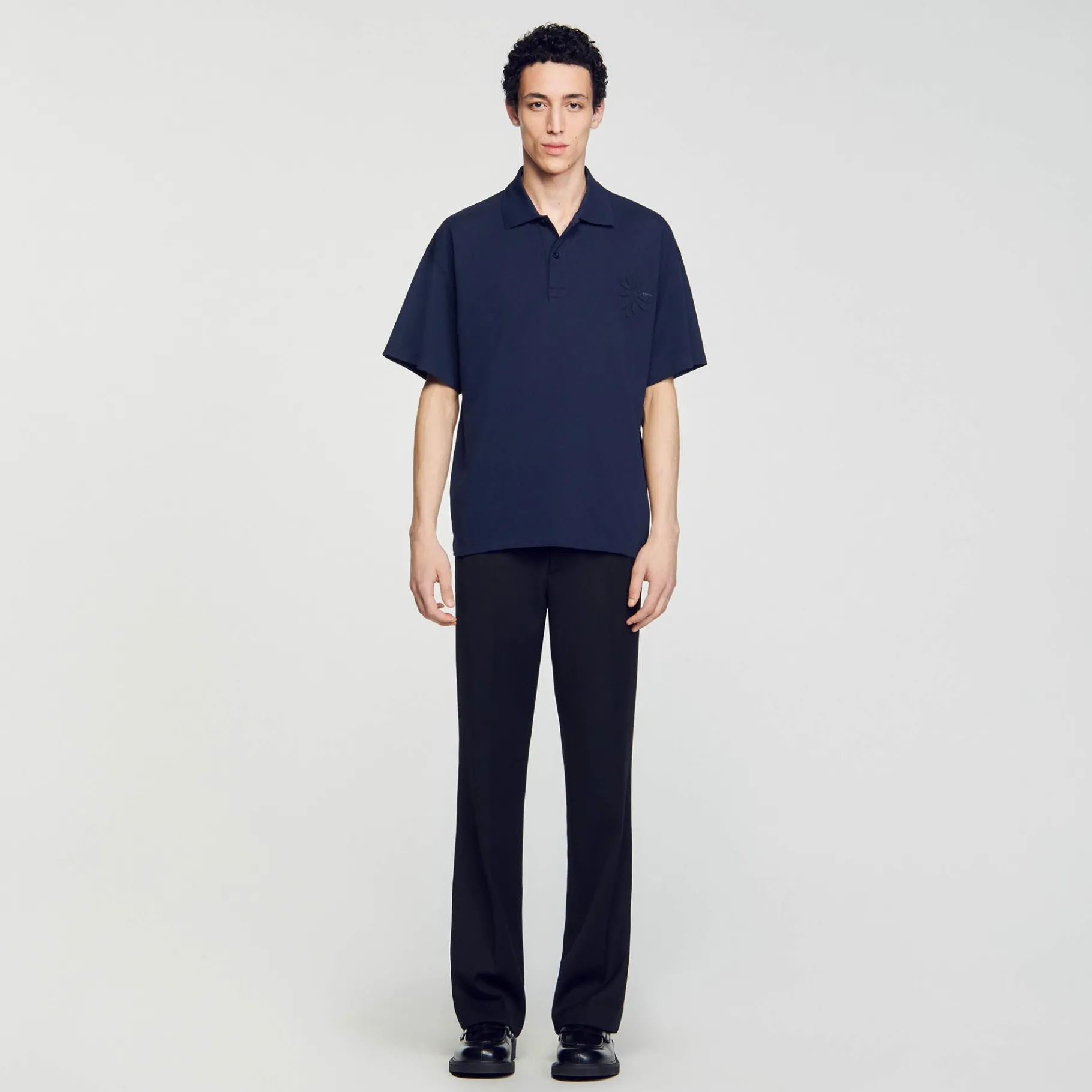 Flash Sale SANDRO Polo Fleur En Coton Marine