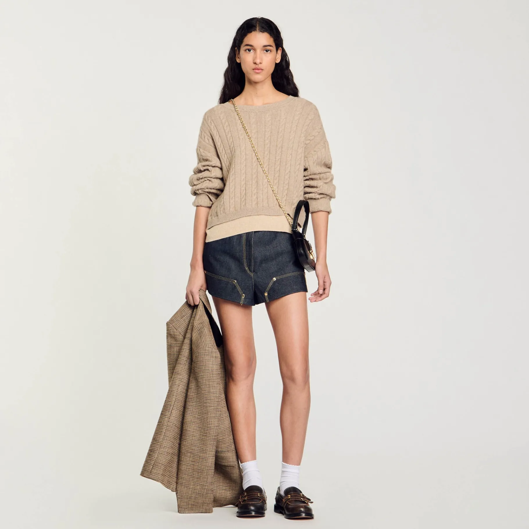 Hot SANDRO Pull En Laine Et Cachemire Beige