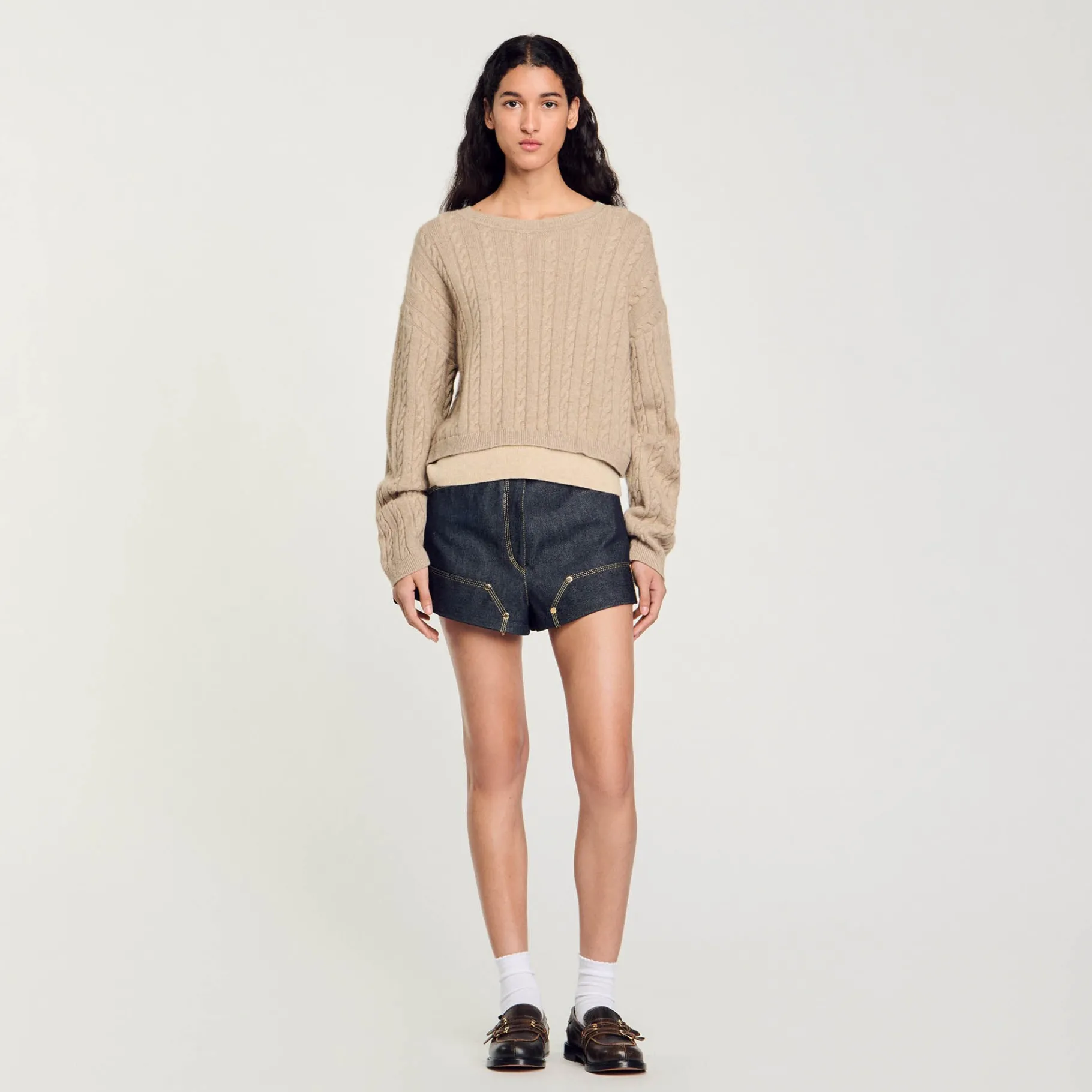 Hot SANDRO Pull En Laine Et Cachemire Beige