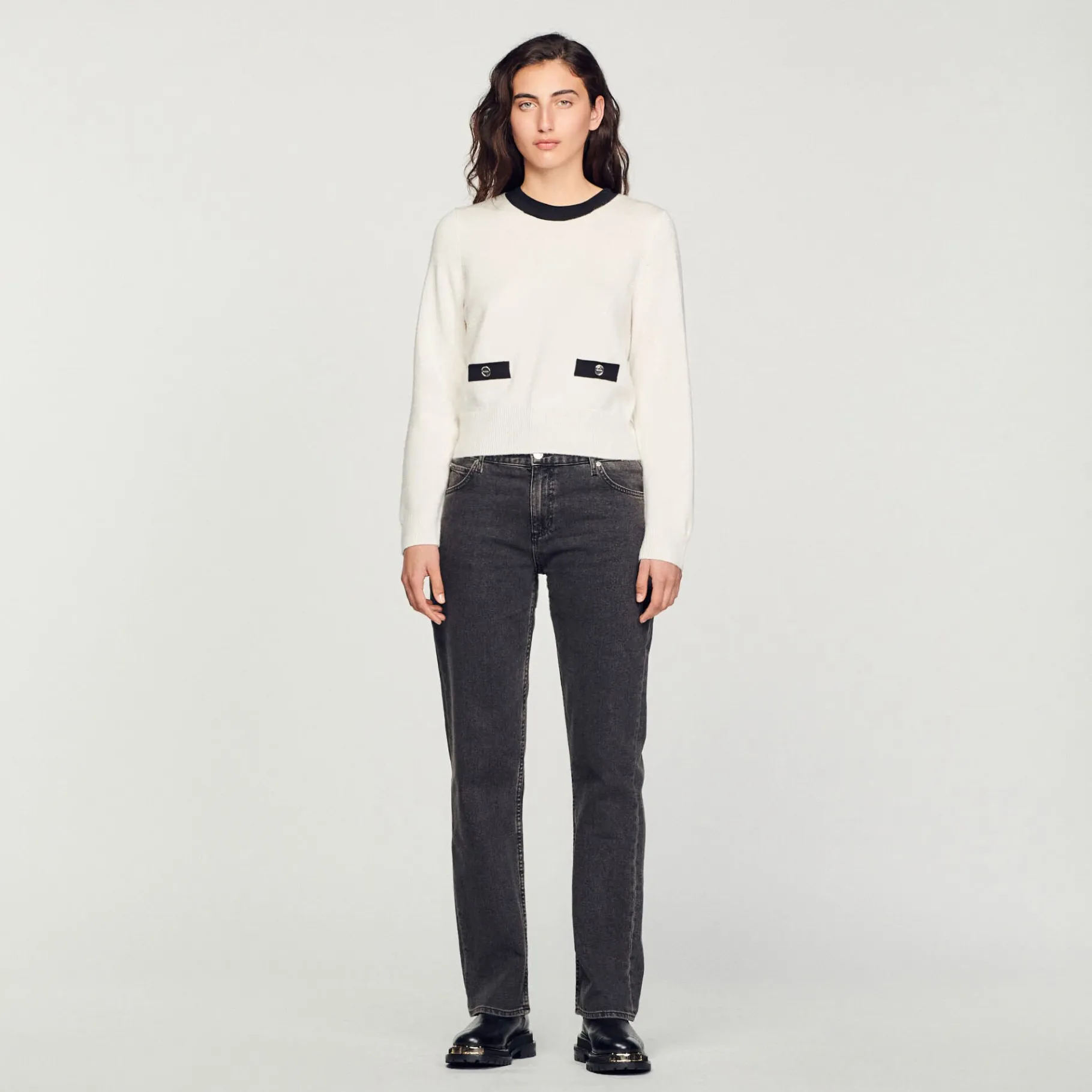 Sale SANDRO Pull En Maille Fine Ecru