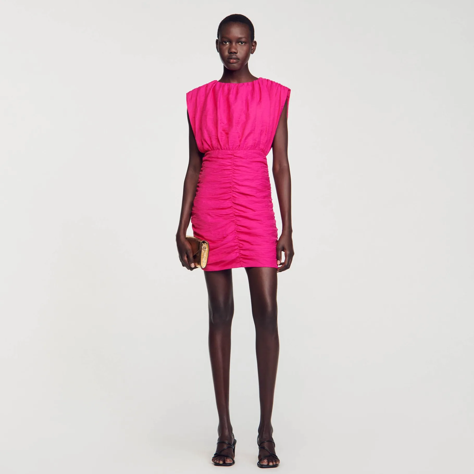 Best SANDRO Robe Courte Drapée Fushia