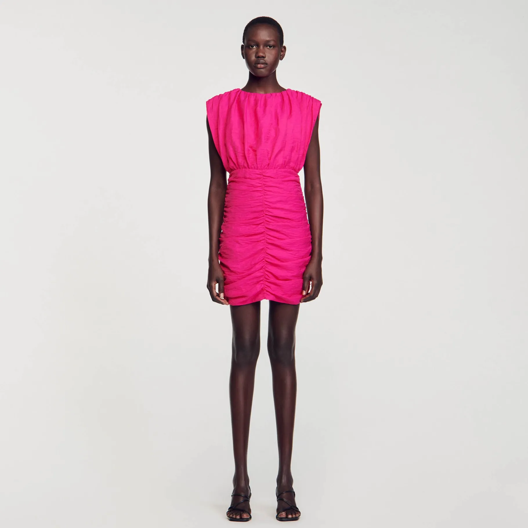 Best SANDRO Robe Courte Drapée Fushia