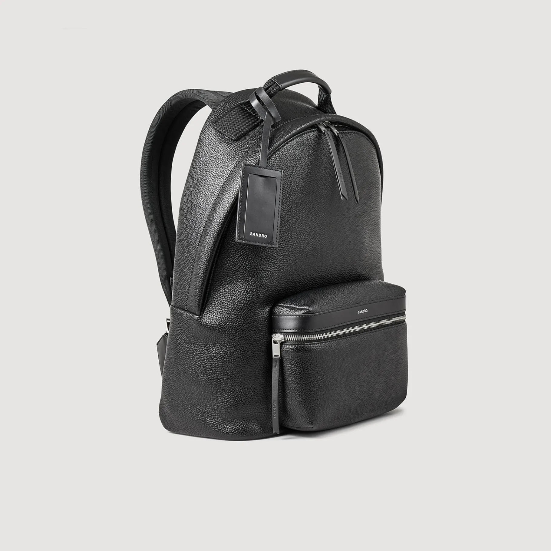 Hot SANDRO Sac à Dos En Toile Enduite Noir