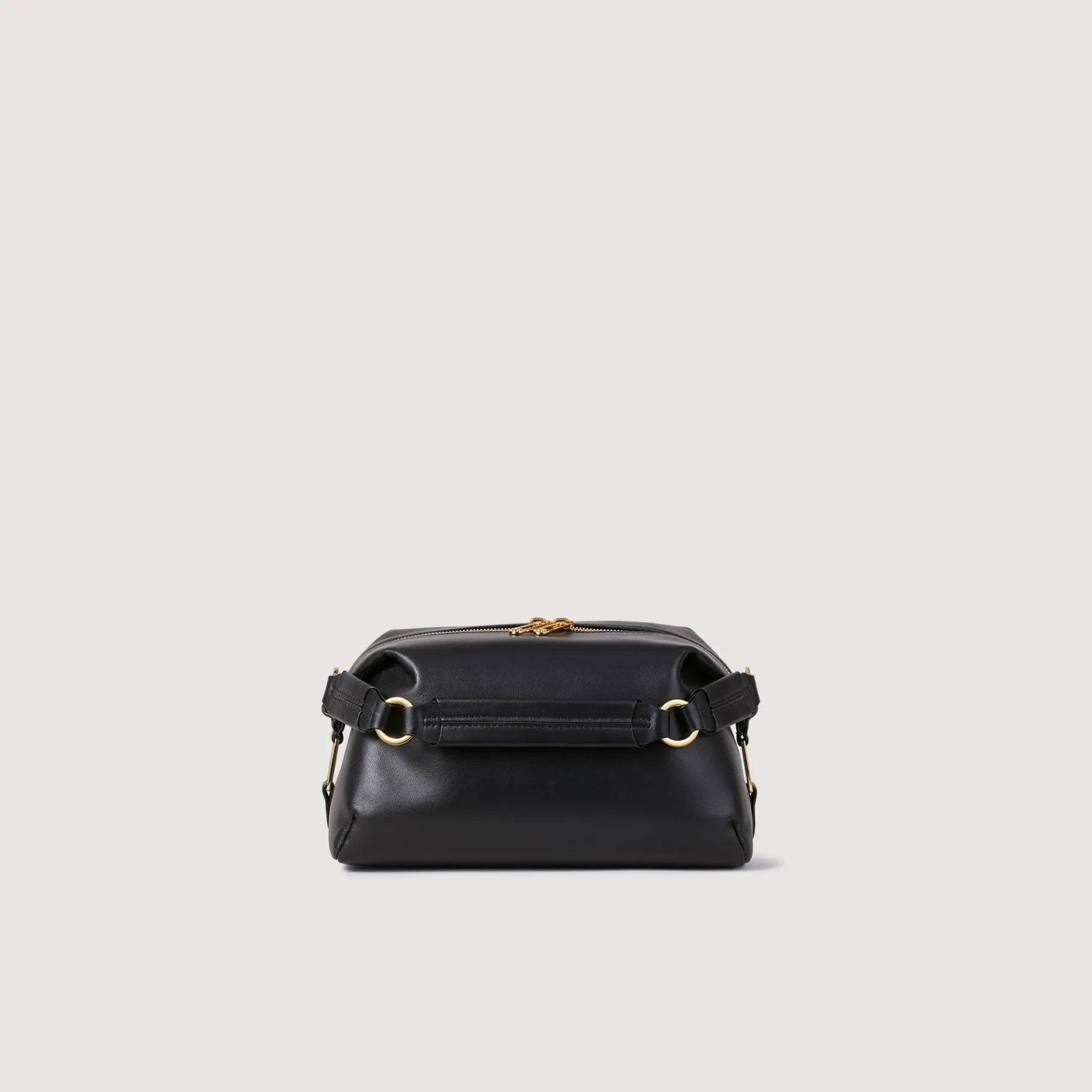 New SANDRO Sac 84 En Cuir Lisse Noir