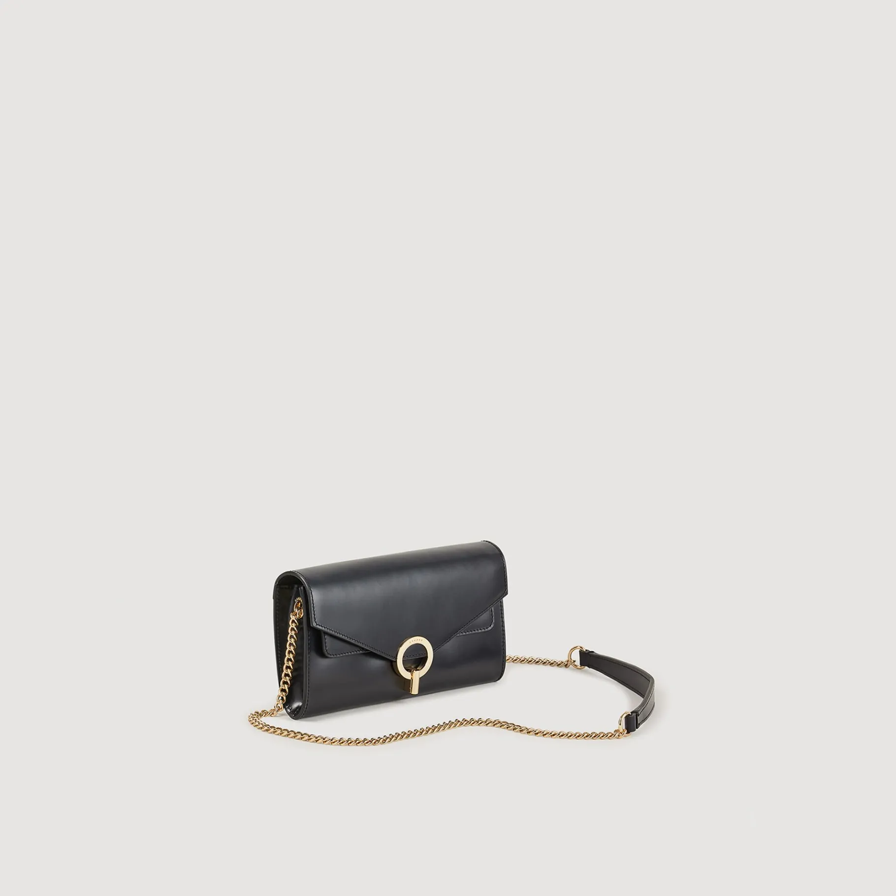 Shop SANDRO Sac Pochette Yza Pocket Noir