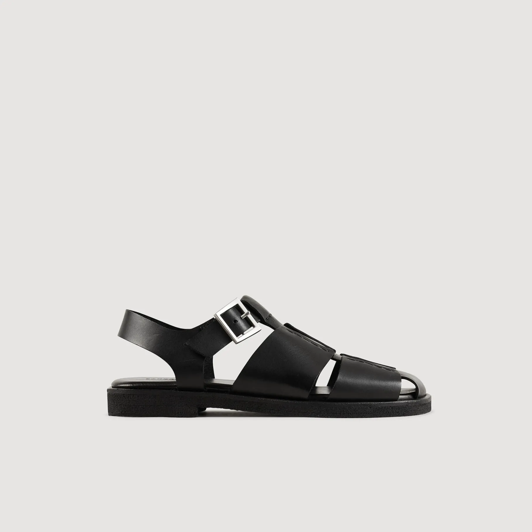 Sale SANDRO Sandales En Cuir Noir