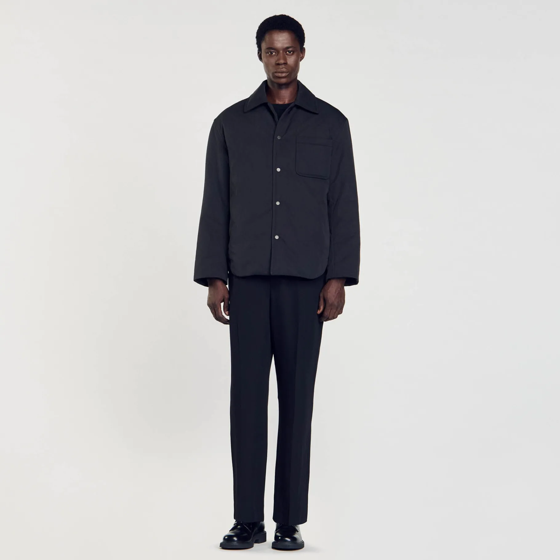 Fashion SANDRO Surchemise Ouatinée Noir