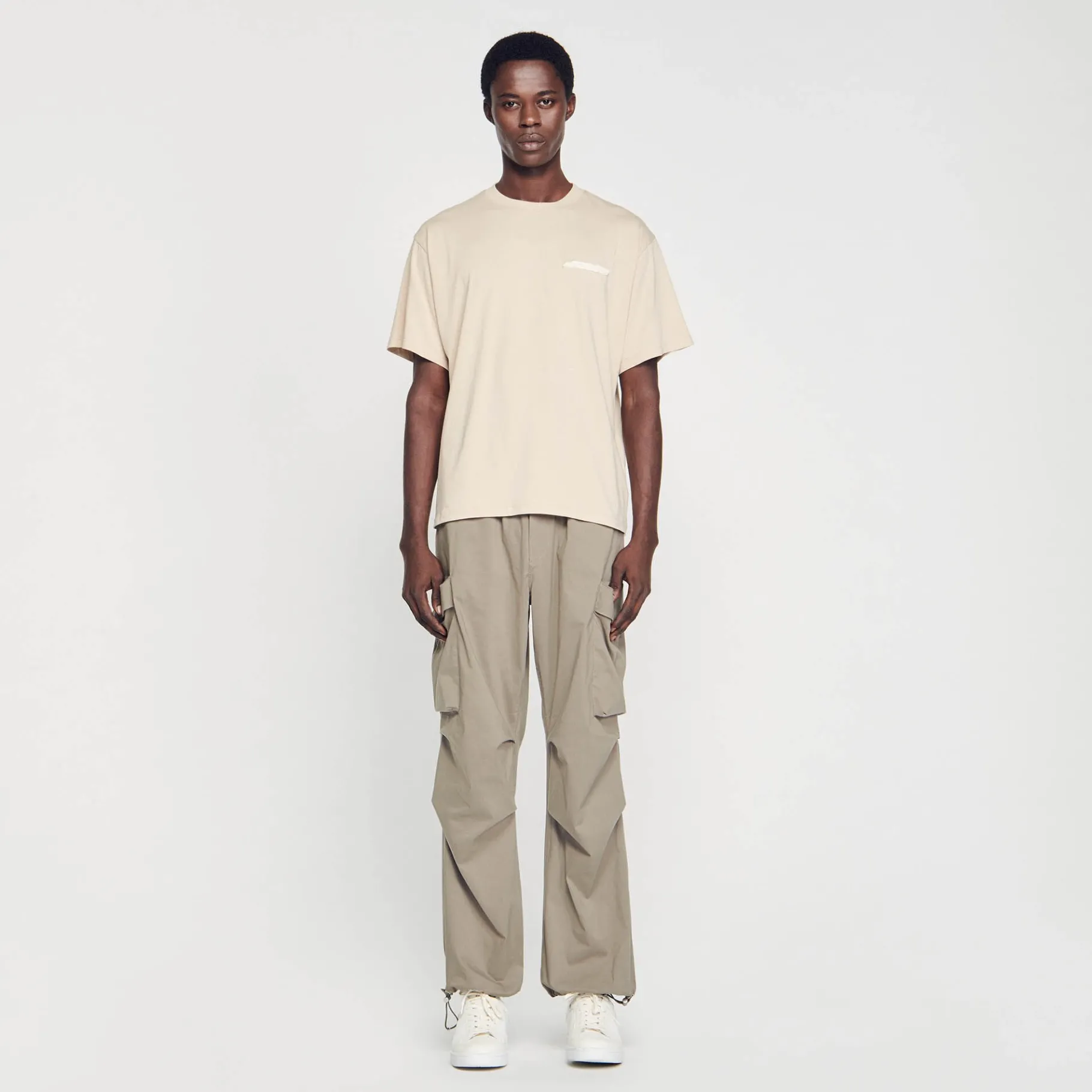 Clearance SANDRO Tee-shirt En Coton Beige