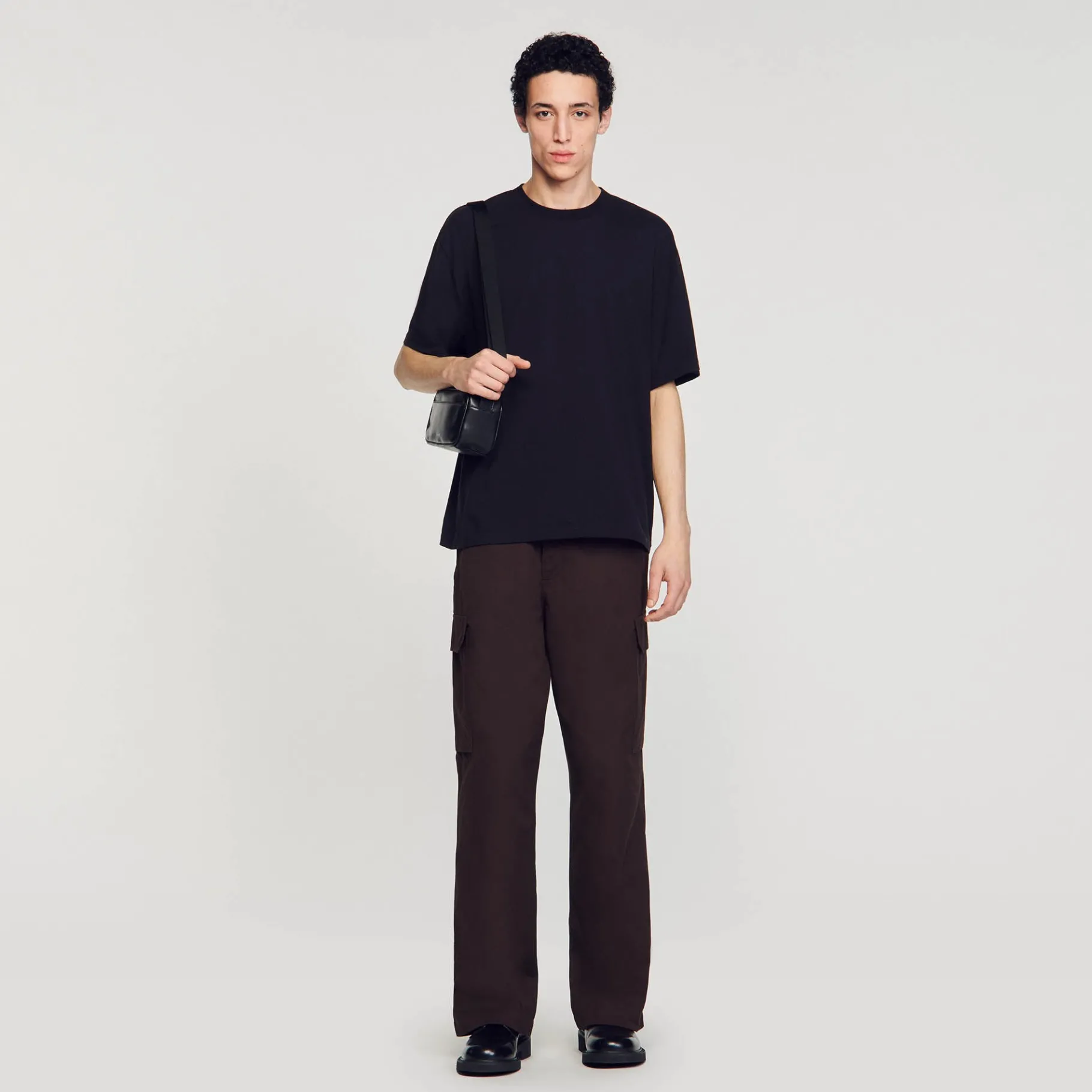 Cheap SANDRO Tee-shirt Oversize Noir