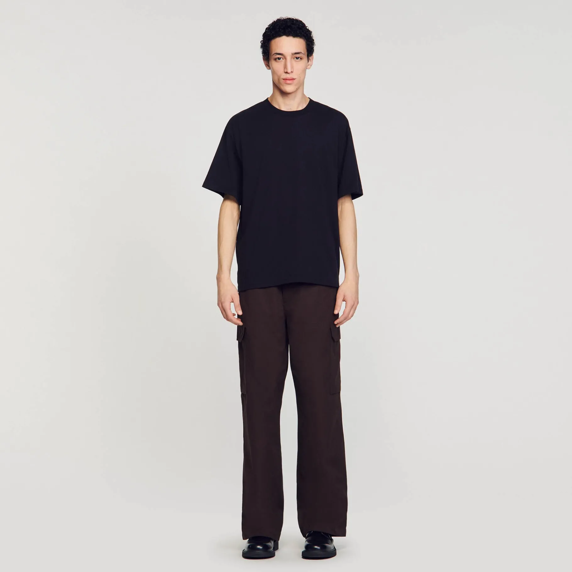 Cheap SANDRO Tee-shirt Oversize Noir
