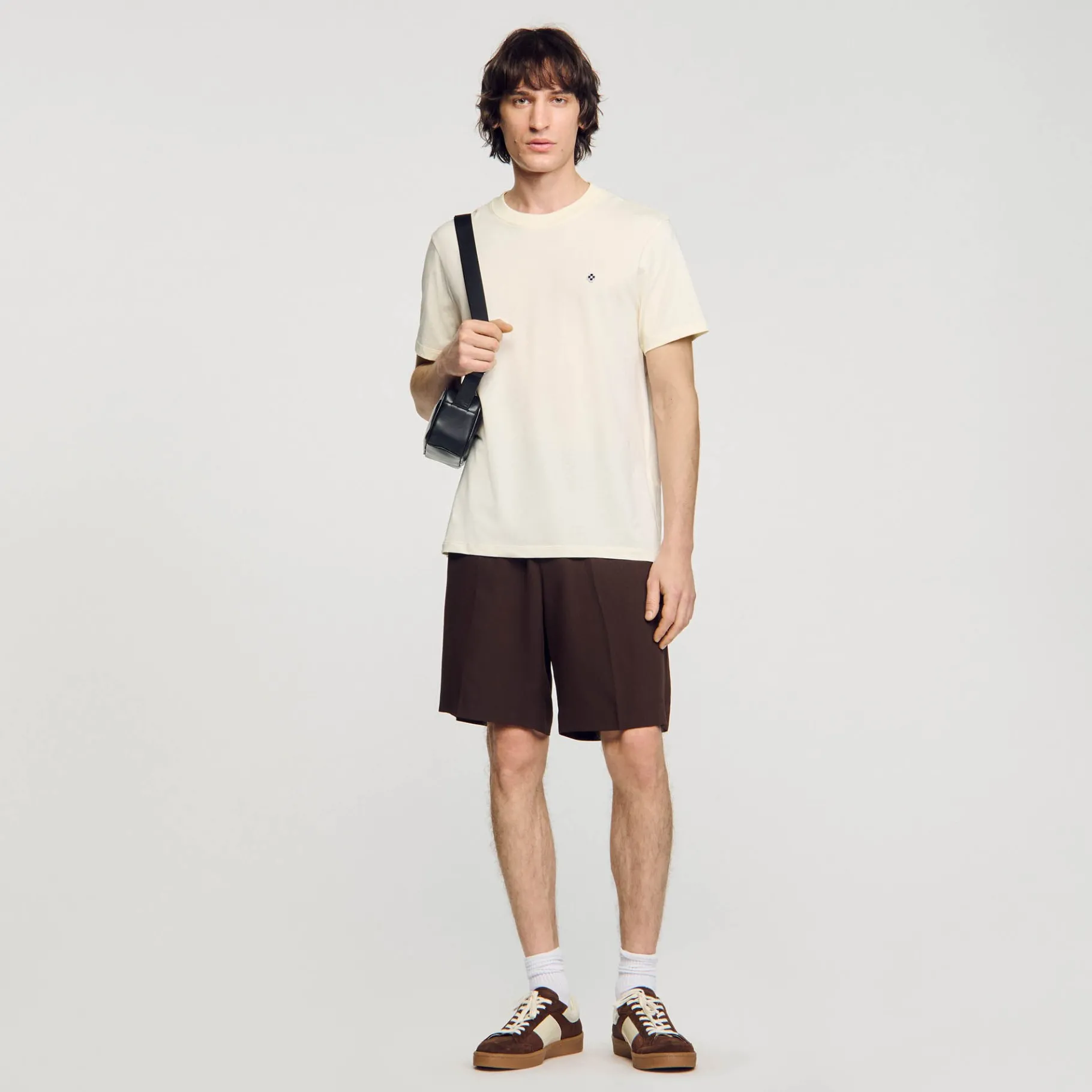 Cheap SANDRO T-shirt Patch Square Cross Jaune