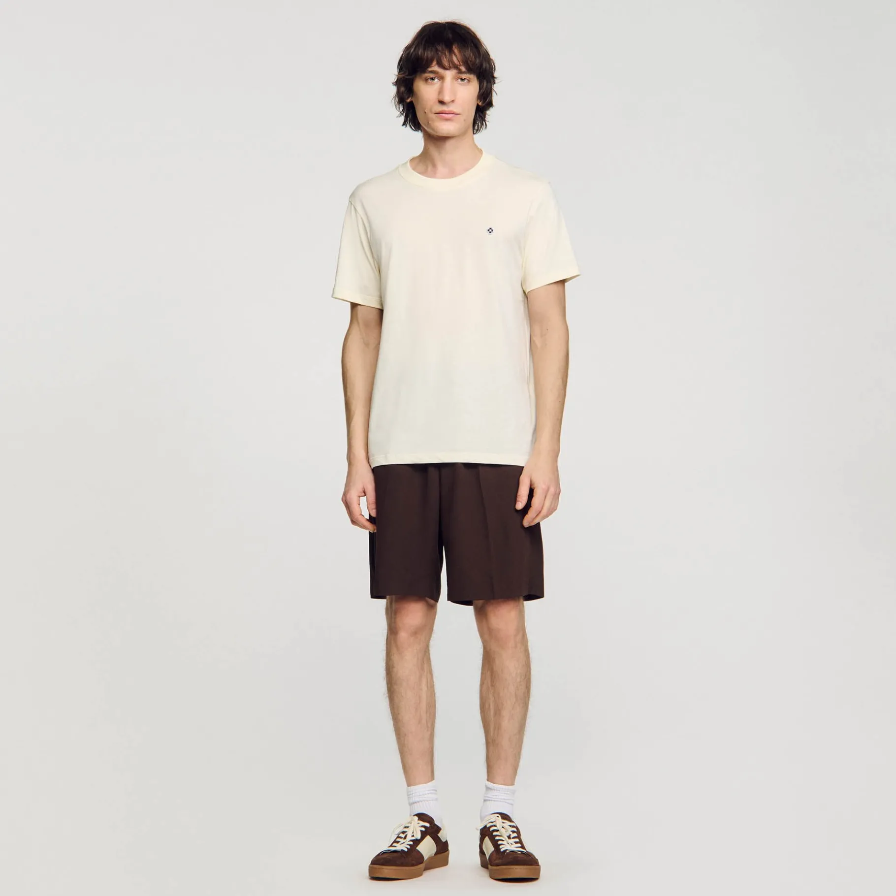 Cheap SANDRO T-shirt Patch Square Cross Jaune