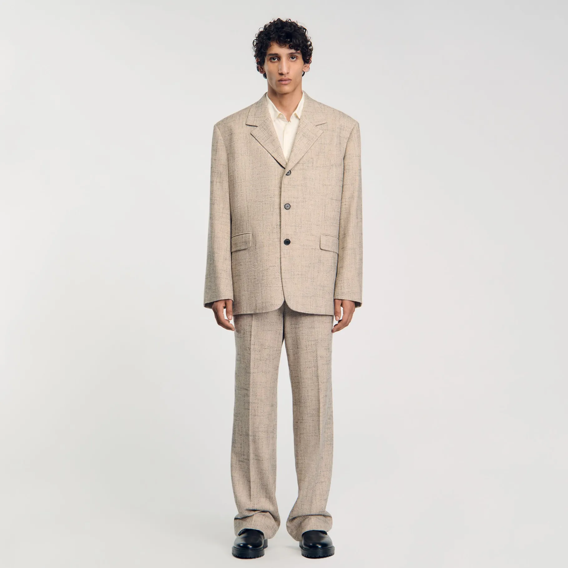 New SANDRO Veste De Costume Beige