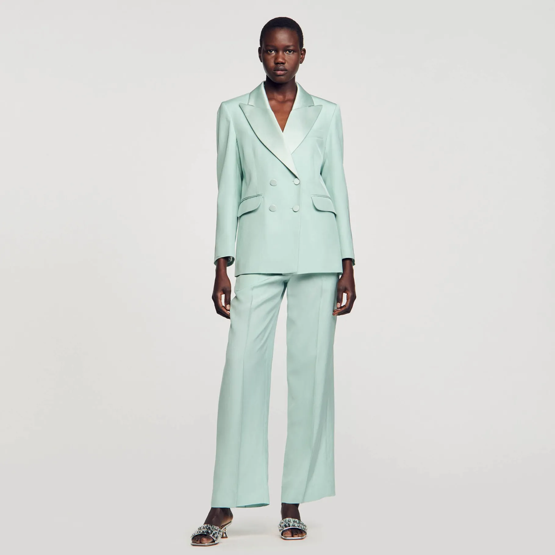Clearance SANDRO Veste De Costume Vert D'Eau