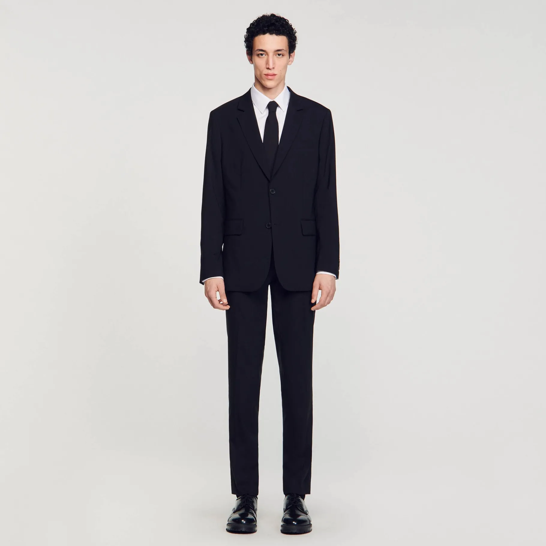 Discount SANDRO Veste De Costume En Laine Vierge Noir
