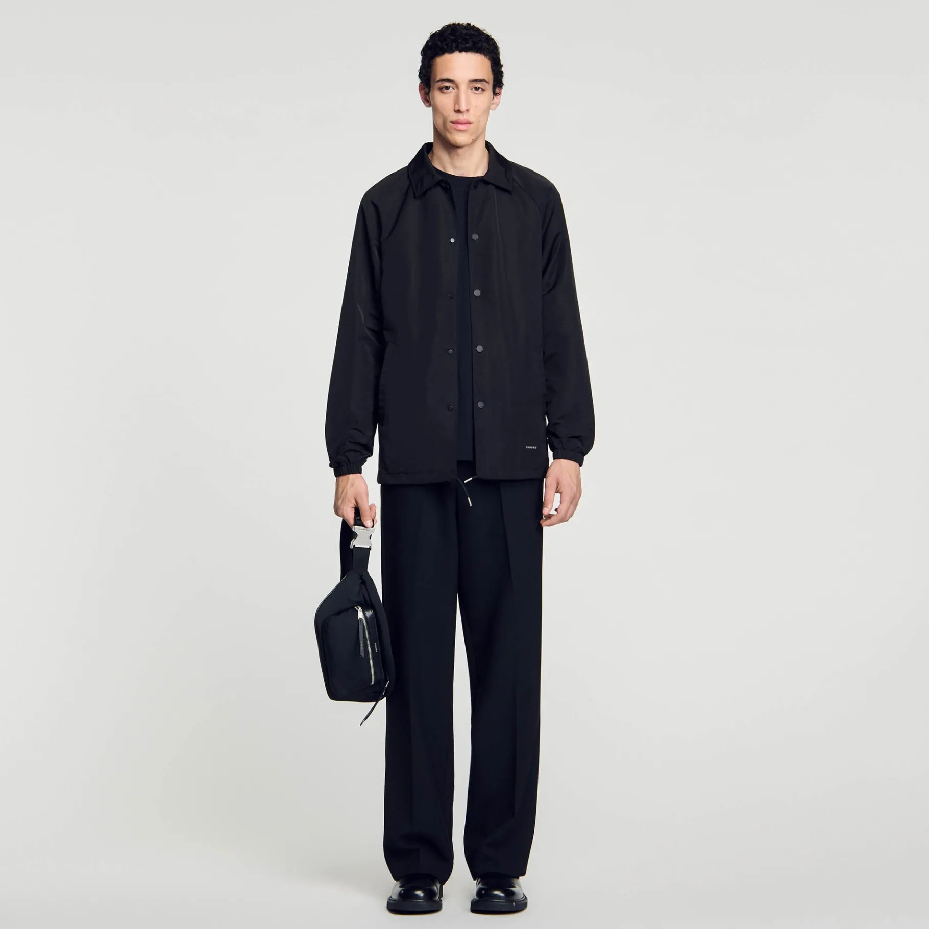 Fashion SANDRO Veste En Matière Technique Noir