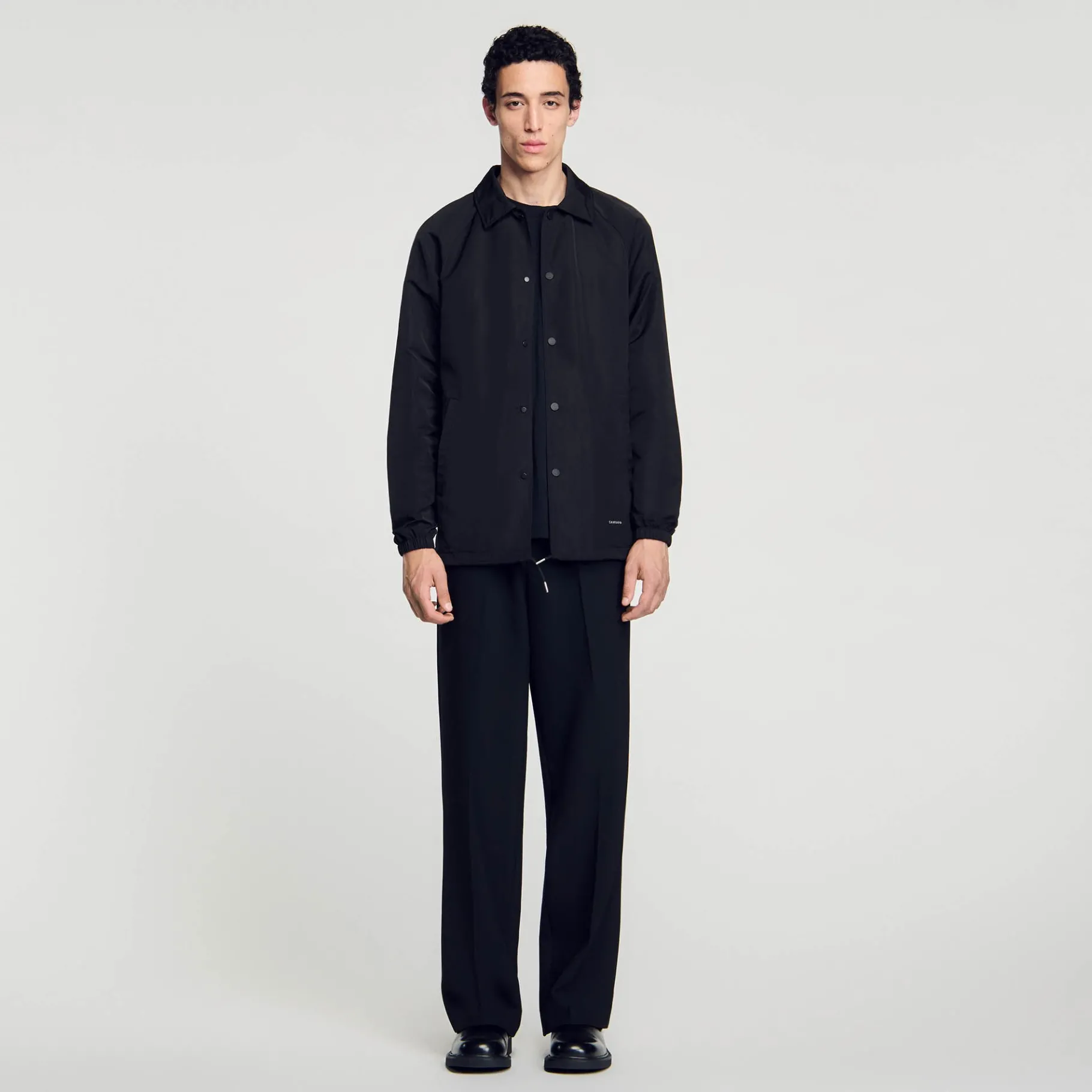 Fashion SANDRO Veste En Matière Technique Noir